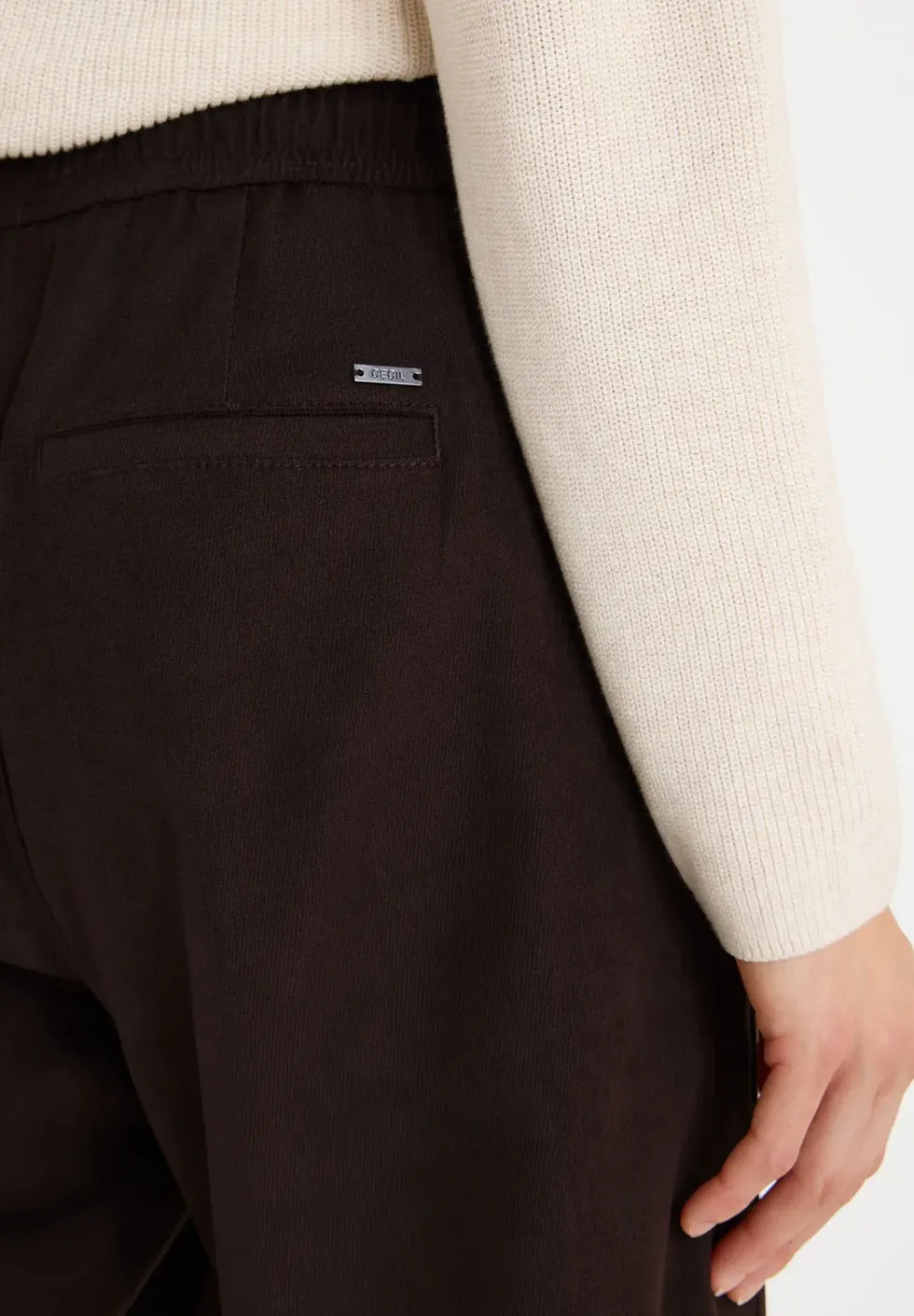 Wide Leg Twill Pantalon
