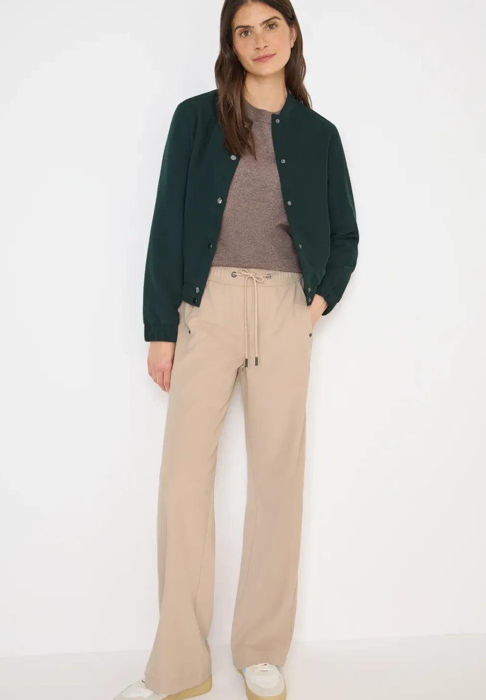 Wide Leg Twill Pantalon